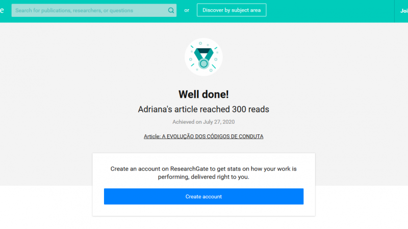 Artigo “A evolução dos Códigos de Conduta” no ResearchGate