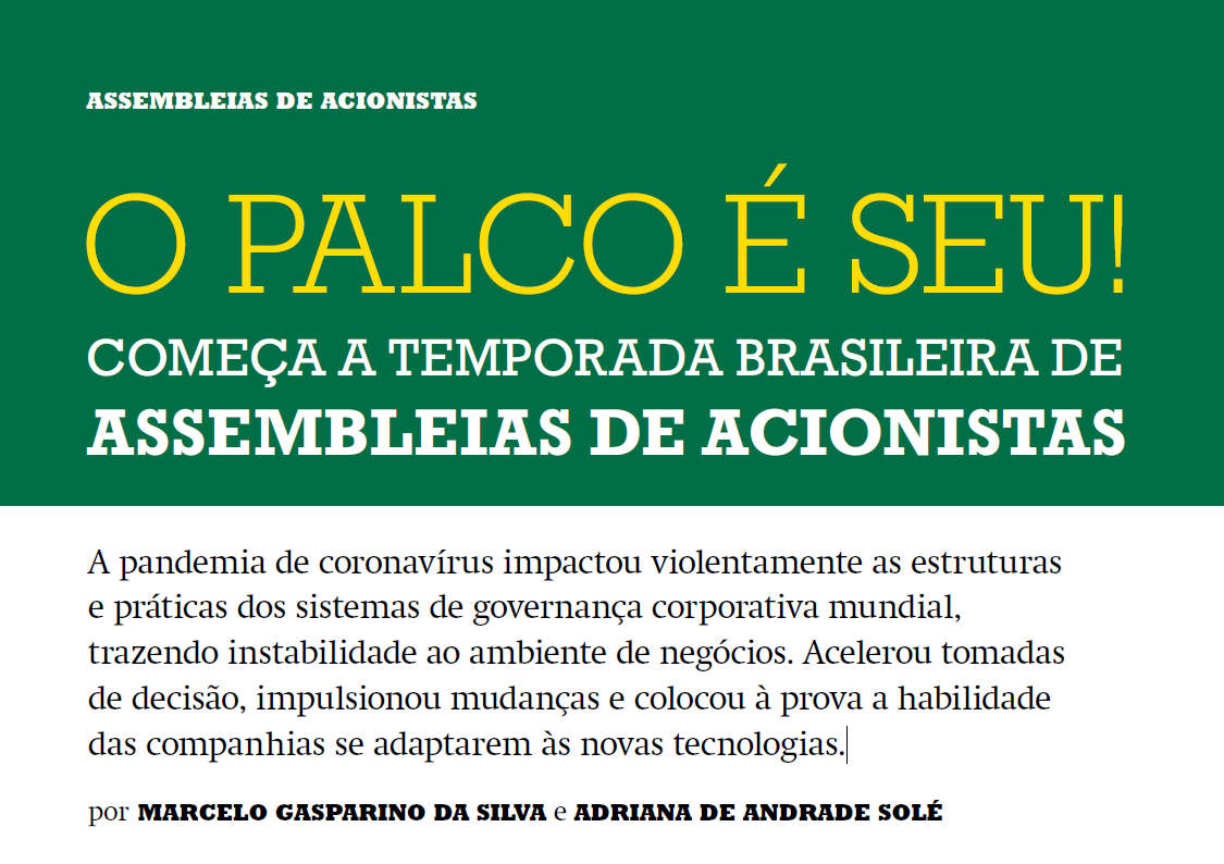 Artigo na revista RI: “O palco é seu! Começa a temporada brasileira de assembleias de acionistas”