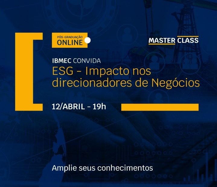 Master Class gratuita do Ibmec sobre ESG