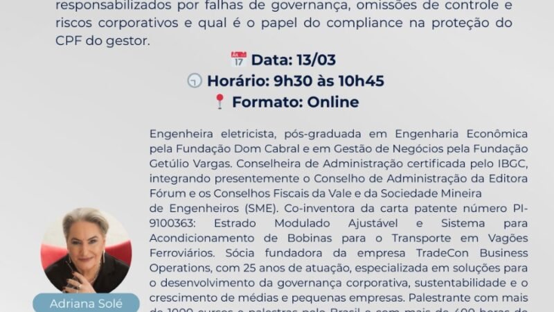 Participe do encontro sobre responsabilização pessoal de administradores e diretores